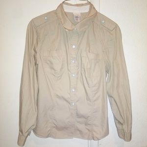 Beige button up shirts